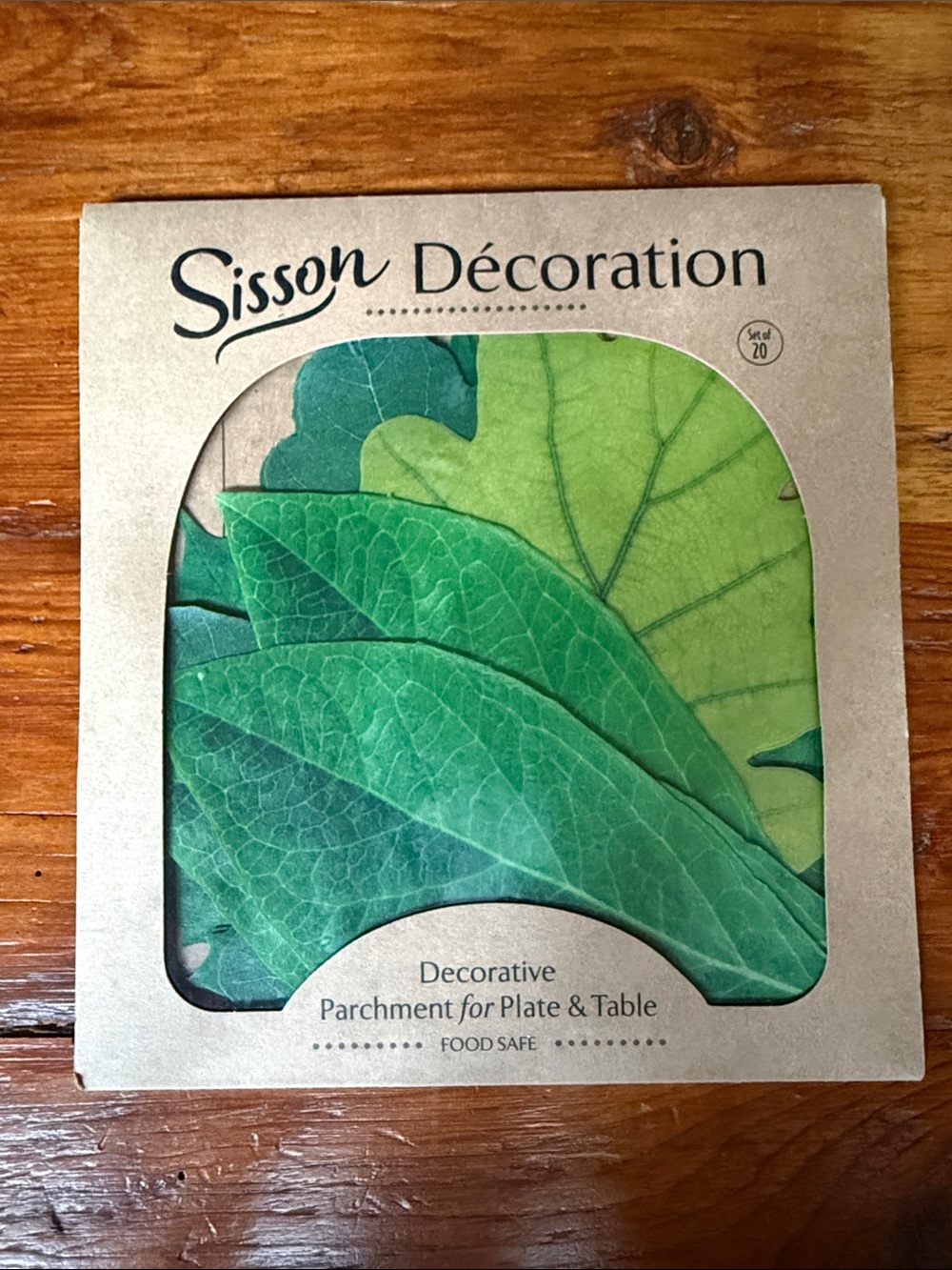 🍃 New Green Leaf Decorative Parchment for Plate & Table